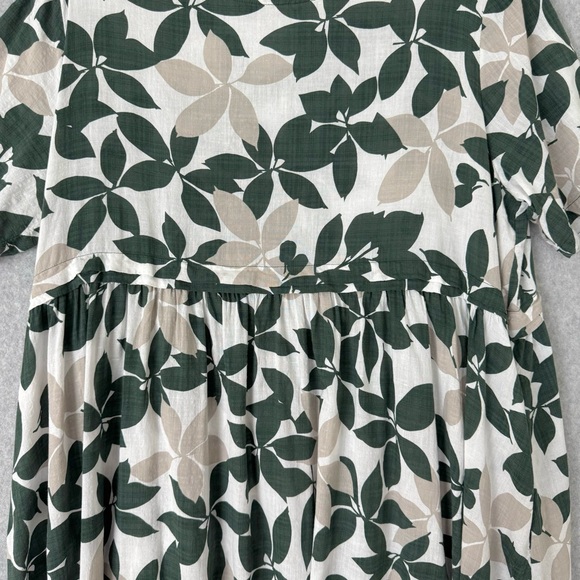 Buykud Dress Womens Large Maxi Green White Gray Cottagecore Oversize Lightweight - Picture 11 of 16